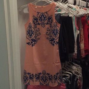 Pink and Blue Shift Dress